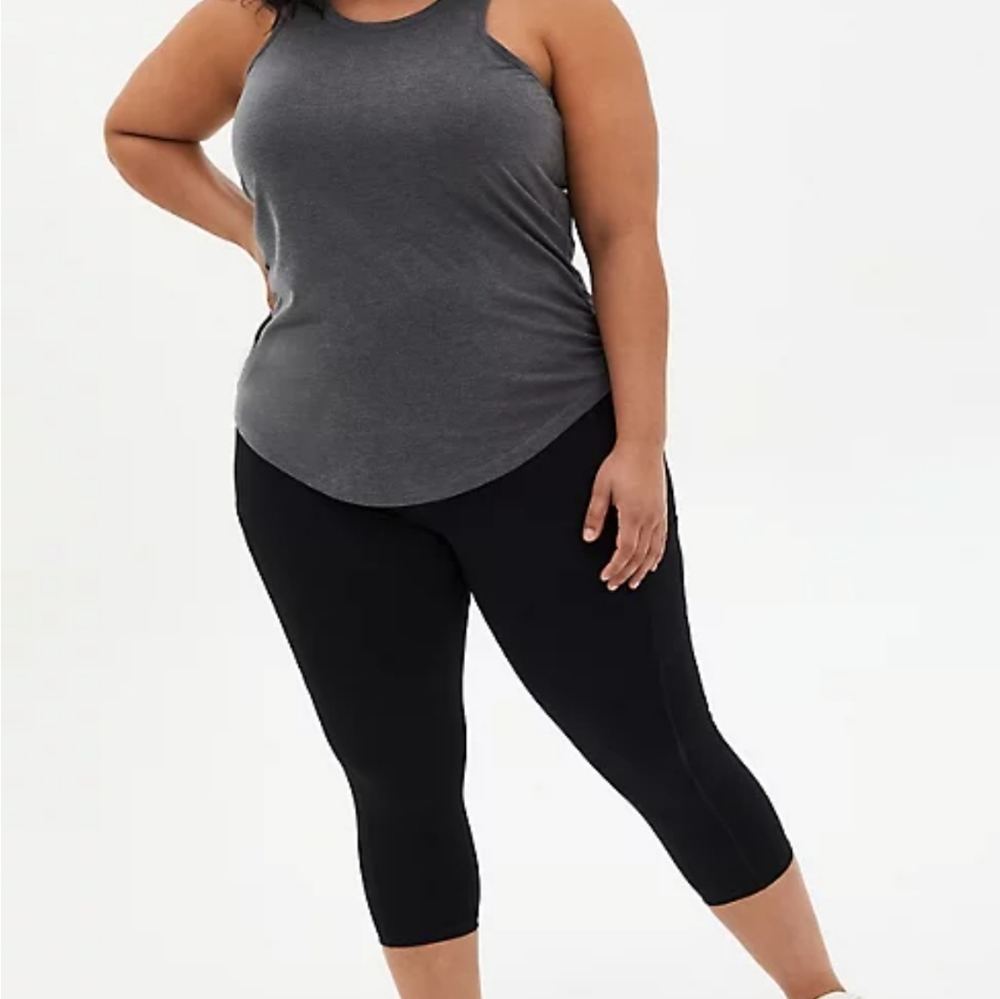 HEATHER GREY SPACE-DYE RUCHED ACTIVE TANK
